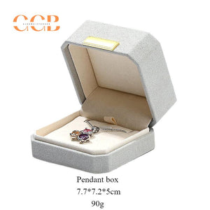 Gray Octagonal Velvet Jewelry Box