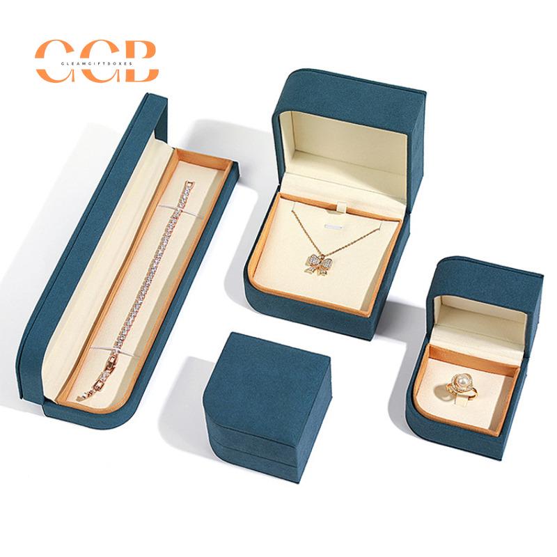 Wholesale Blue Microfiber Jewelry Box