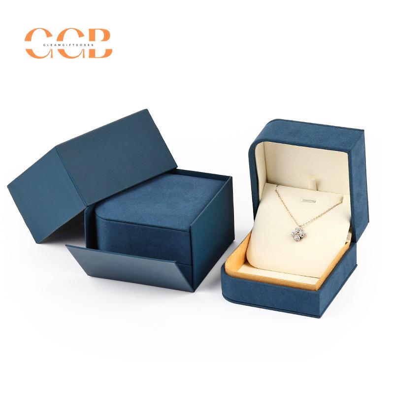 Wholesale Blue Microfiber Jewelry Box