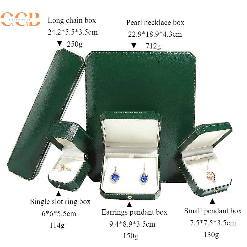 Customised PU Leather Green Jewelry Box