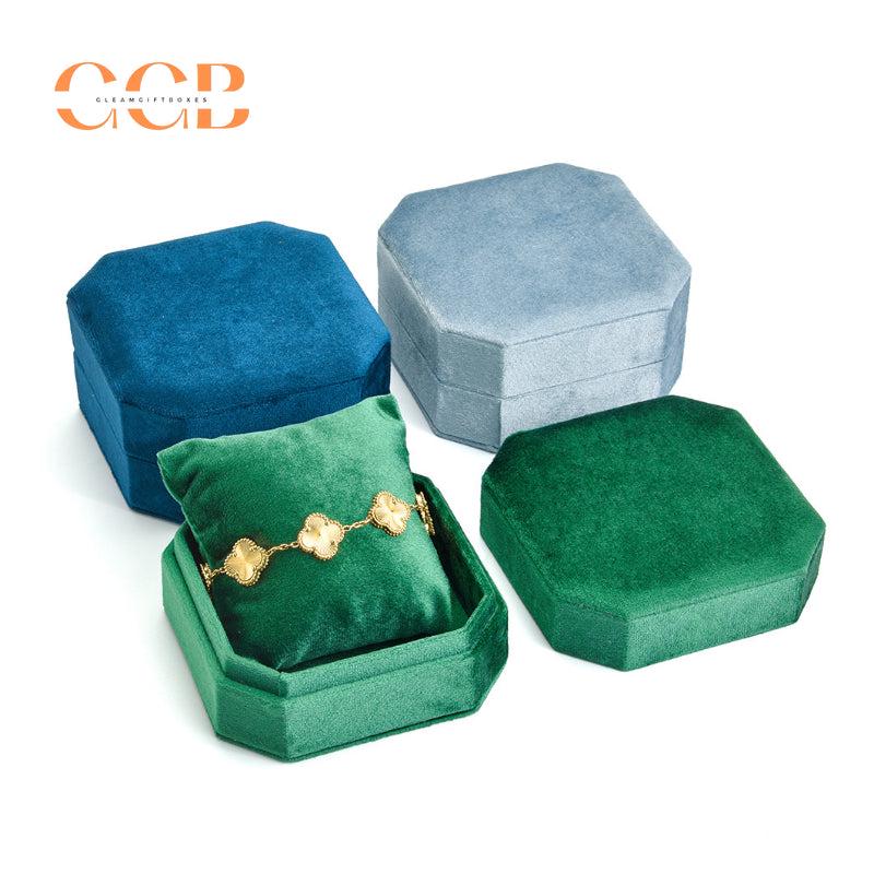 Velvet octagon watch and bracelet display packaging gift box