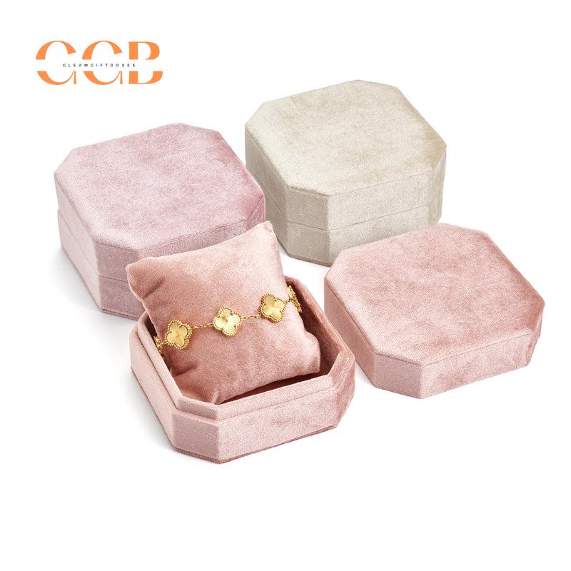 Velvet octagon watch and bracelet display packaging gift box