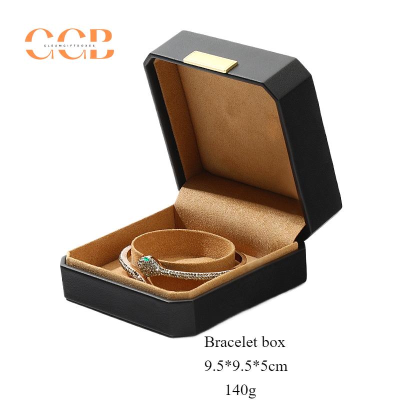 Customised Wholesale Black PU Leather Jewelry Box Set