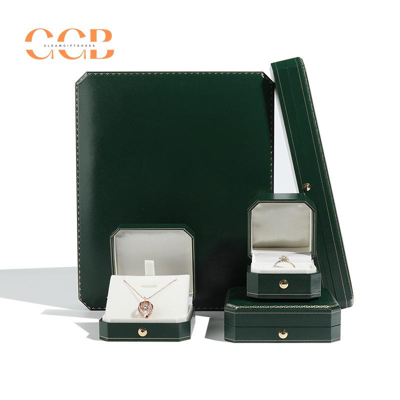 Customised PU Leather Green Jewelry Box