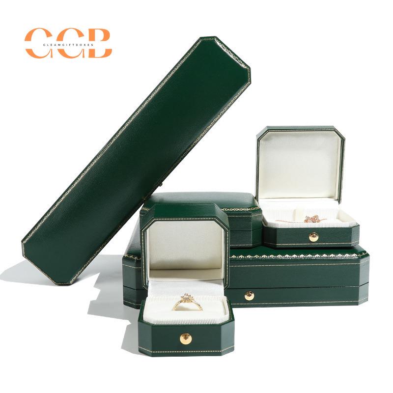 Customised PU Leather Green Jewelry Box