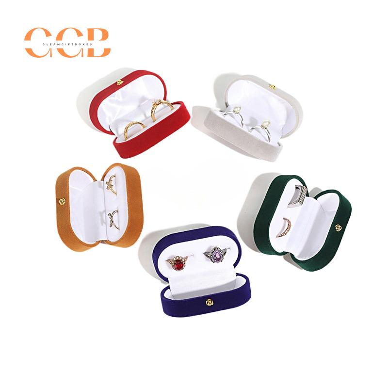 Velvet Double Slot Ring Box