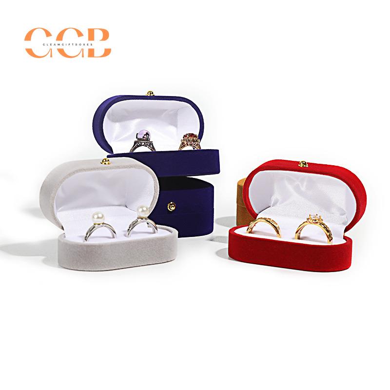 Velvet Double Slot Ring Box