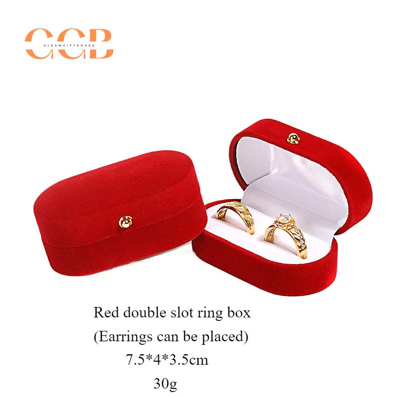 Velvet Double Slot Ring Box