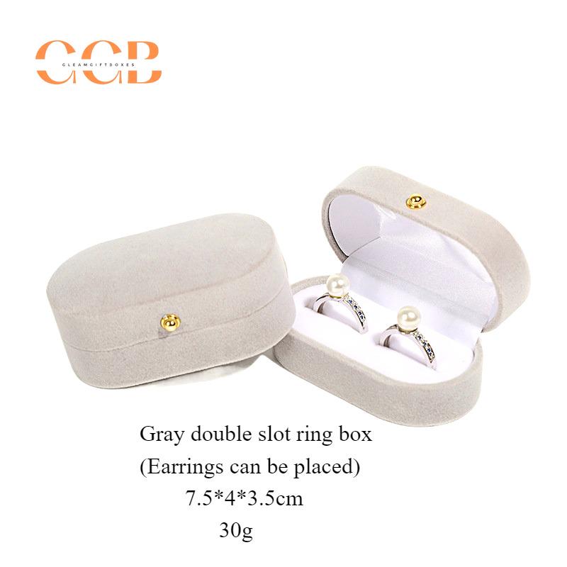 Velvet Double Slot Ring Box