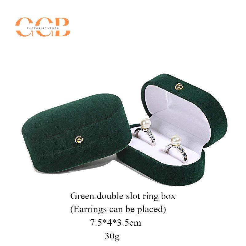 Velvet Double Slot Ring Box