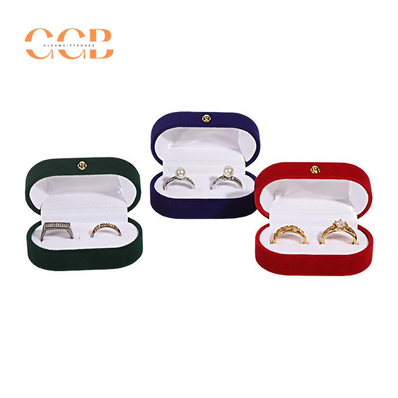 Velvet Double Slot Ring Box