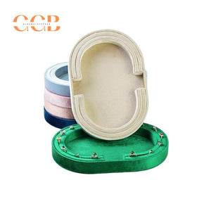 Velvet Oval Jewelry Tray for Earring Necklace Ring Organization