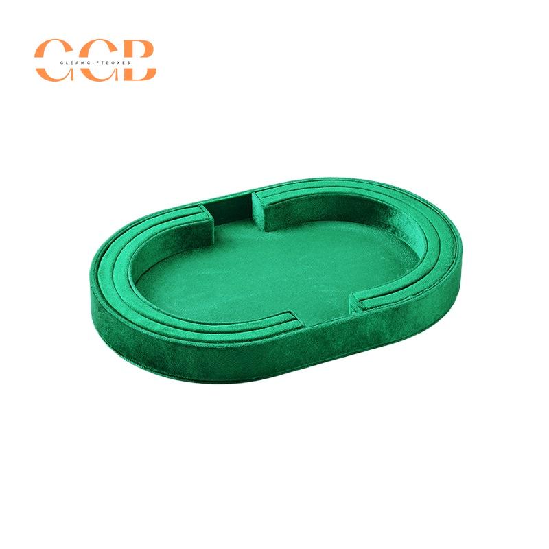 Velvet Oval Jewelry Tray for Earring Necklace Ring Organization
