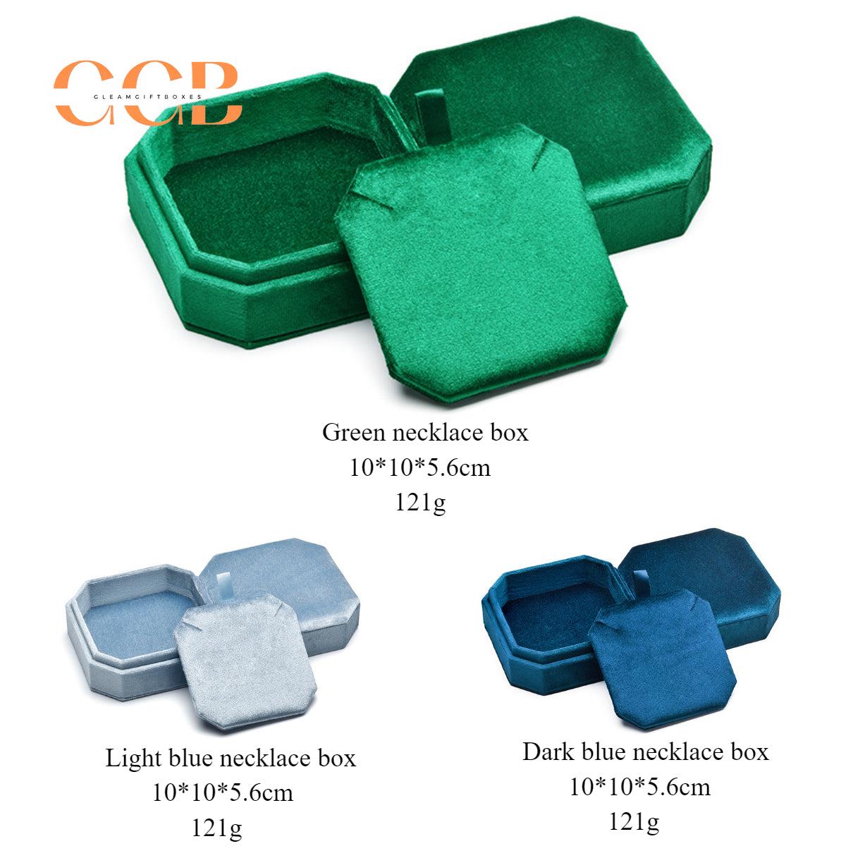 Velvet Hexagon Necklace Jewelry Box