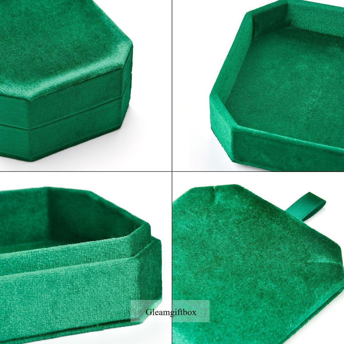 Velvet Hexagon Necklace Jewelry Box
