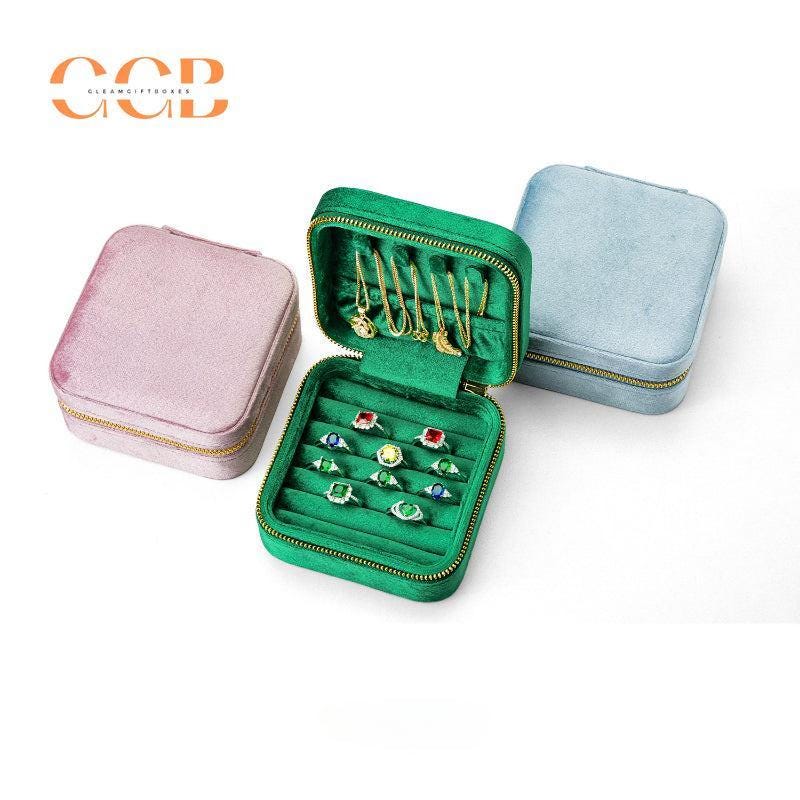 Velvet jewelry travel case – travel jewelry box with zipper