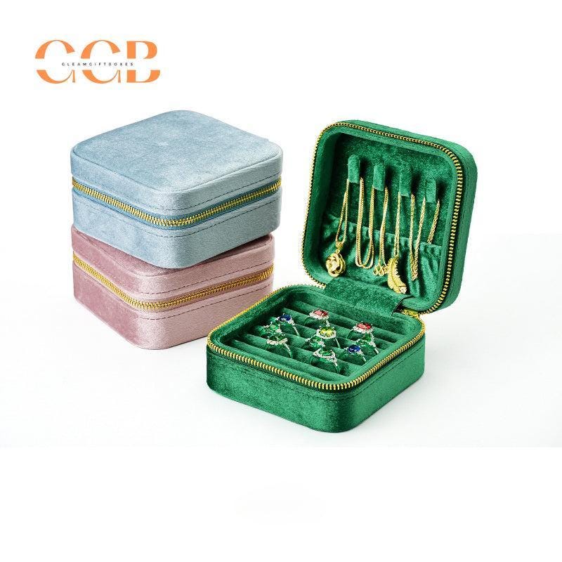 Velvet jewelry travel case – travel jewelry box with zipper