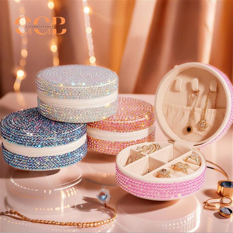 Unique Rhinestone jewelry travel box