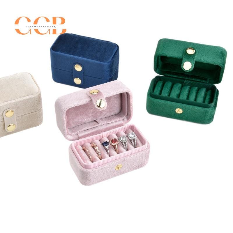 6 slot rectangle velvet ring box, velvet ring box, jewelry display box, ring organizer, ring holder, ring display, jewelry organizer