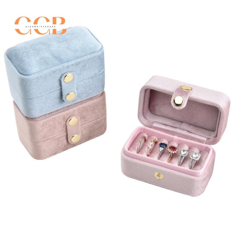 6 slot rectangle velvet ring box, velvet ring box, jewelry display box, ring organizer, ring holder, ring display, jewelry organizer