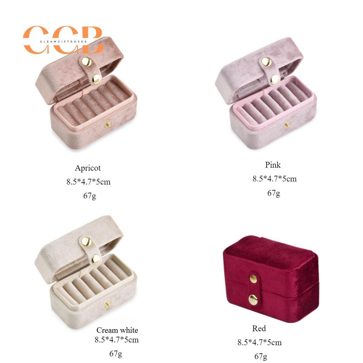 6 slot rectangle velvet ring box, velvet ring box, jewelry display box, ring organizer, ring holder, ring display, jewelry organizer