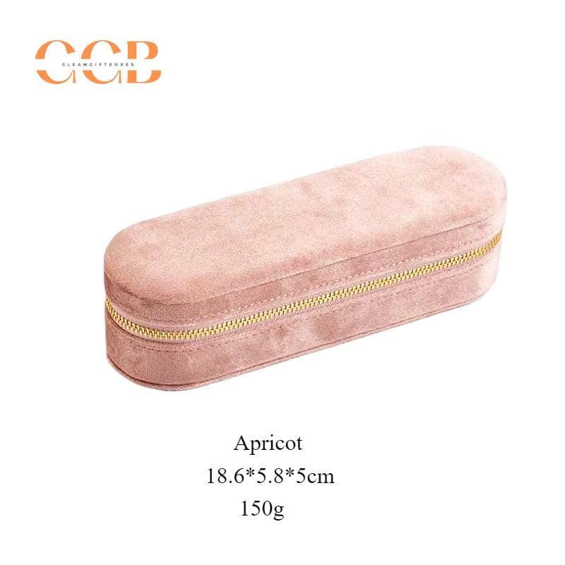 Slim rectangular velvet ring display box and tray, zipper box, ring organizer, jewelry display box, jewelry storage box, travel jewelry case