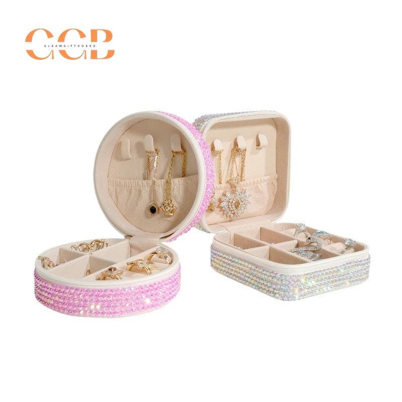 Unique Rhinestone jewelry travel box