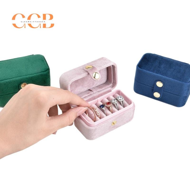 6 slot rectangle velvet ring box, velvet ring box, jewelry display box, ring organizer, ring holder, ring display, jewelry organizer