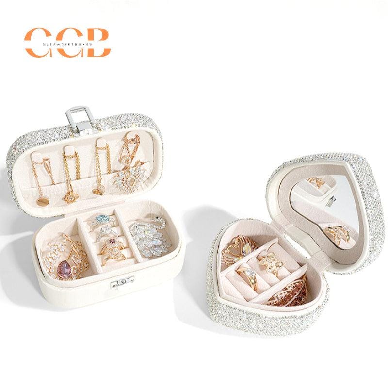 Unique Rhinestone jewelry travel box