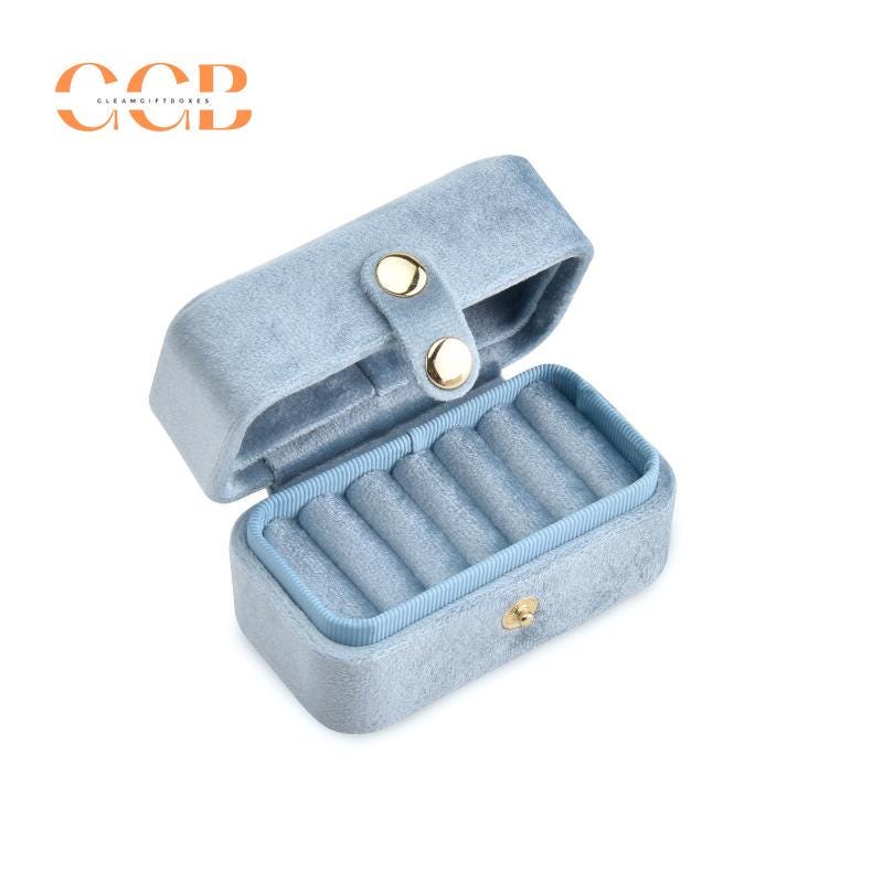 6 slot rectangle velvet ring box, velvet ring box, jewelry display box, ring organizer, ring holder, ring display, jewelry organizer