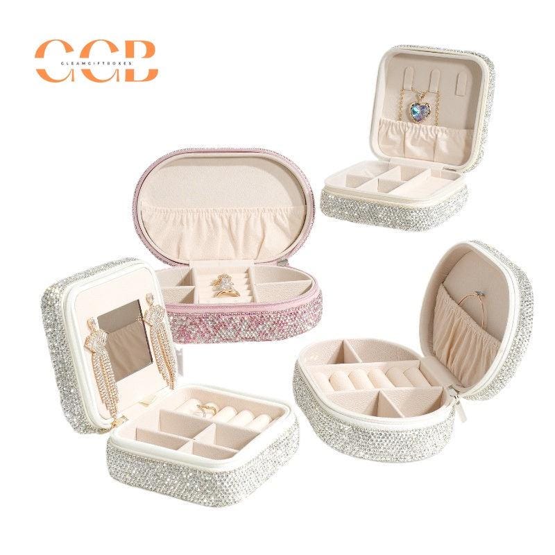 Unique Rhinestone jewelry travel box
