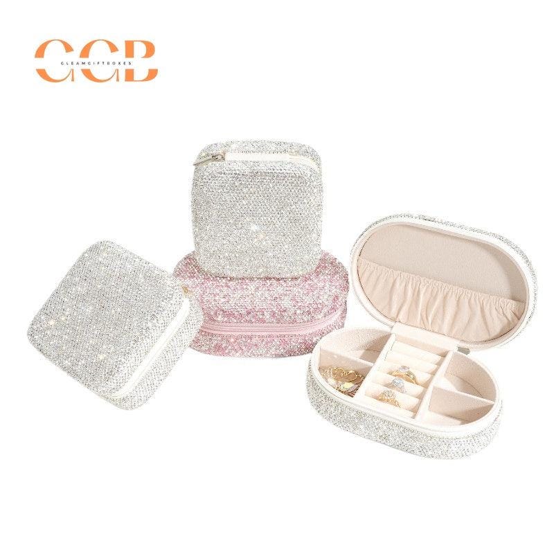Unique Rhinestone jewelry travel box