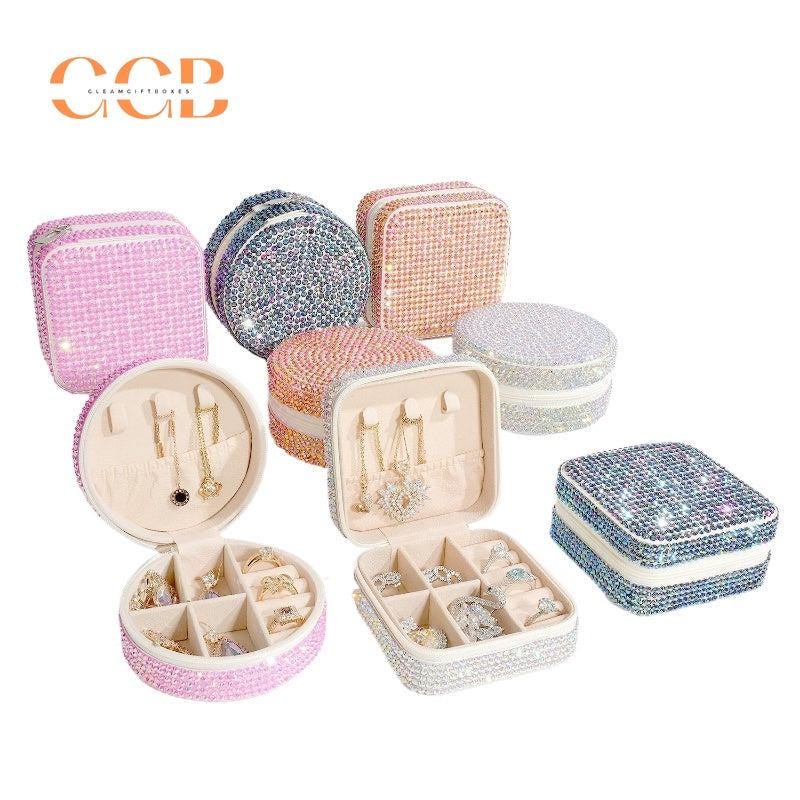 Unique Rhinestone jewelry travel box