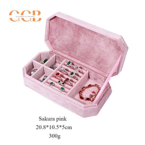 Velvet flip-top multifunctional jewelry storage box