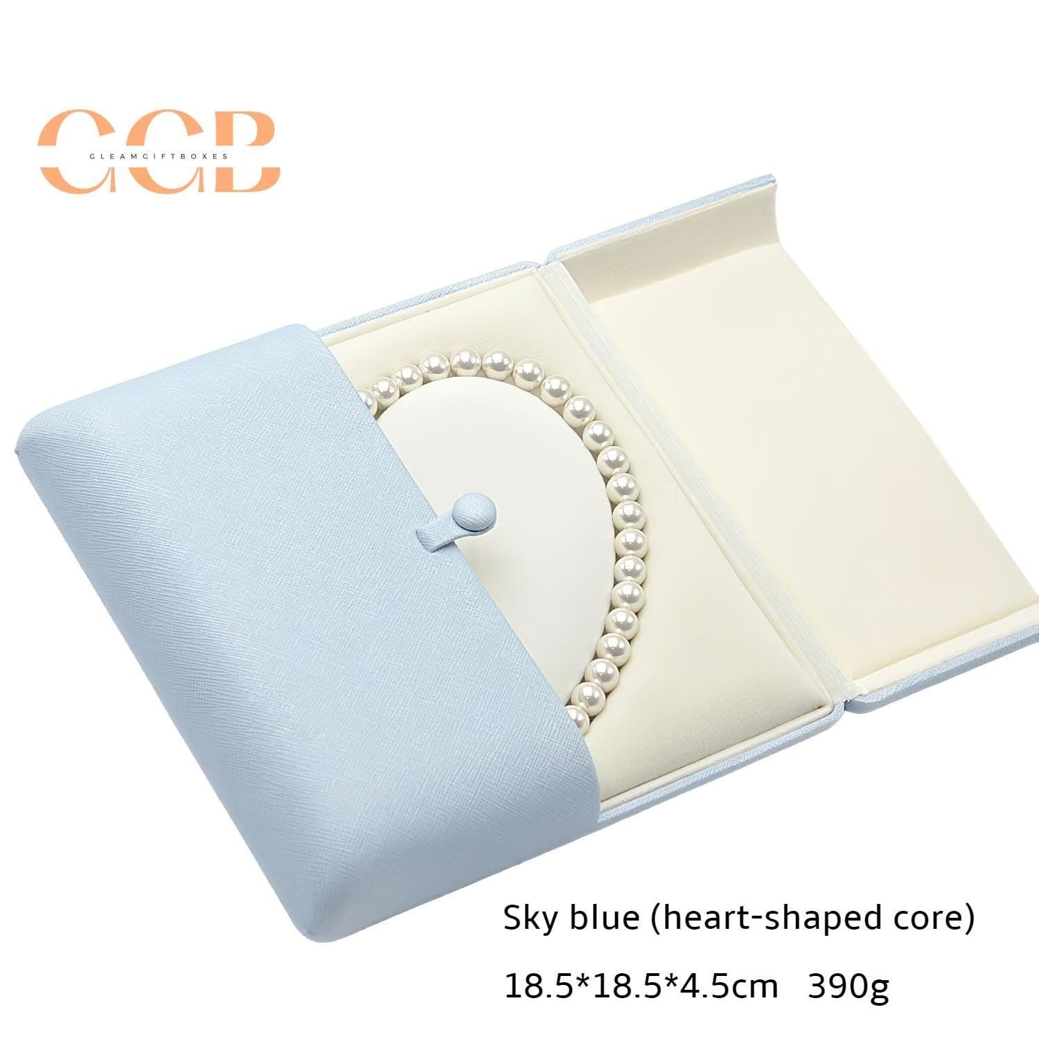 Multi color square heart pearl necklace jewelry box