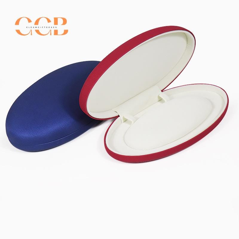 Oval wholesale royal blue pearl set jewelry box
