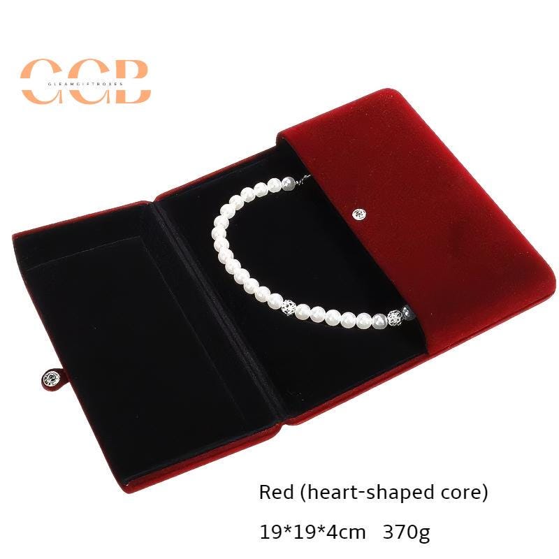 Multi color velvet necklace jewelry set box