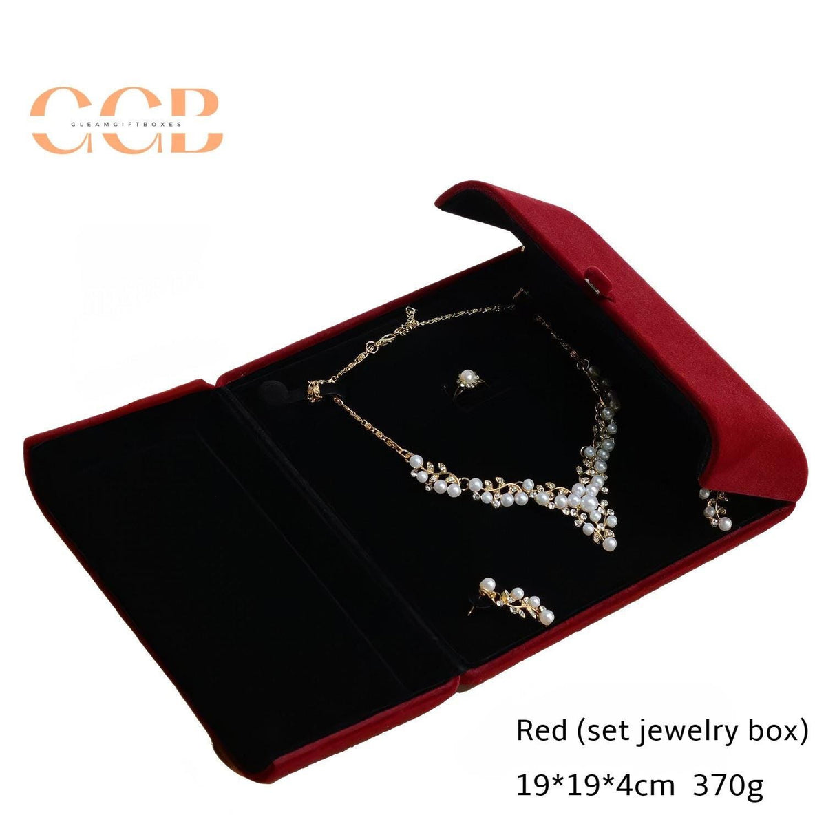 Multi color velvet necklace jewelry set box