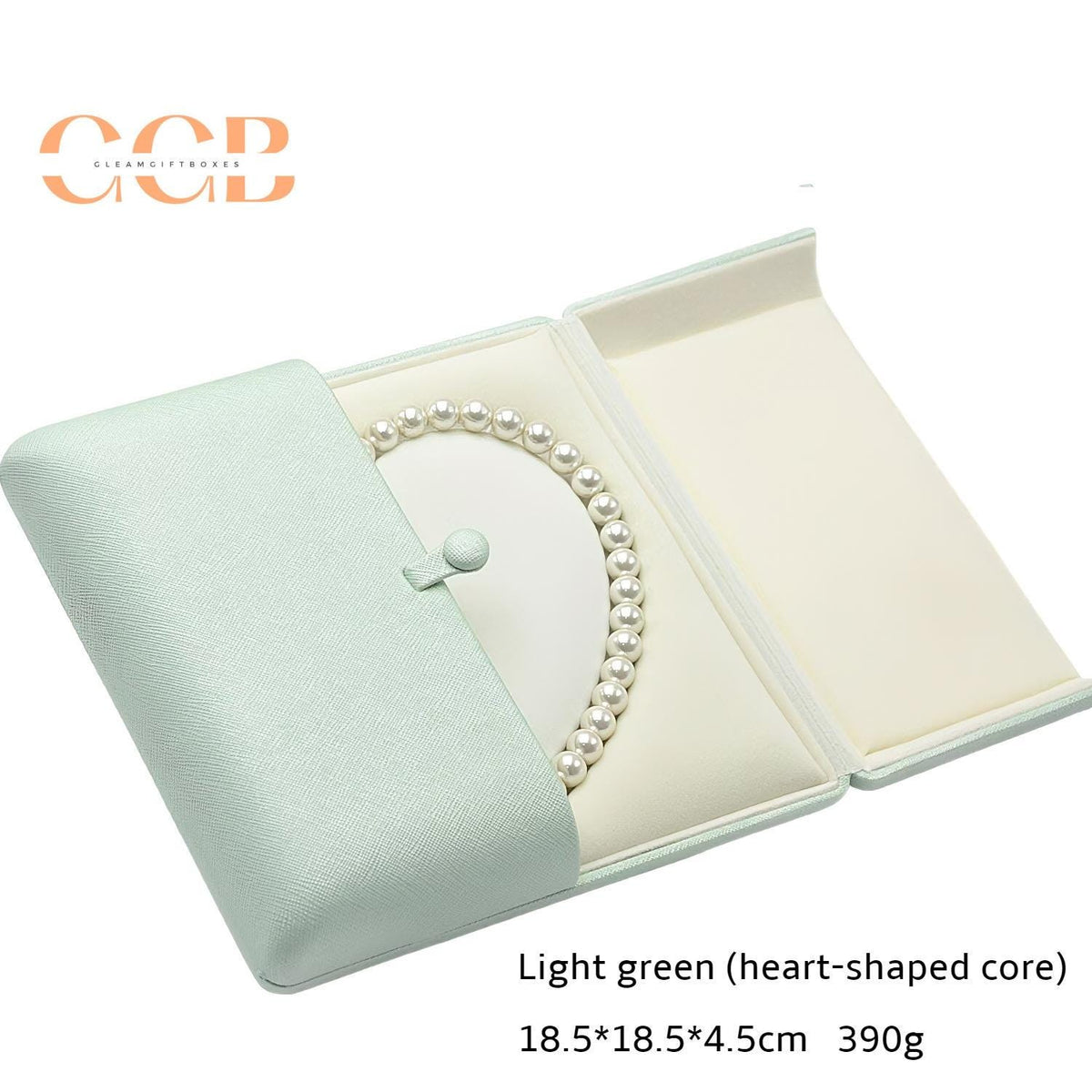 Multi color square heart pearl necklace jewelry box