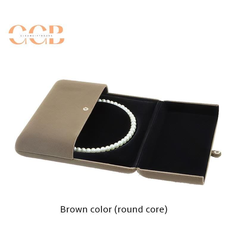 Multi color velvet necklace jewelry set box