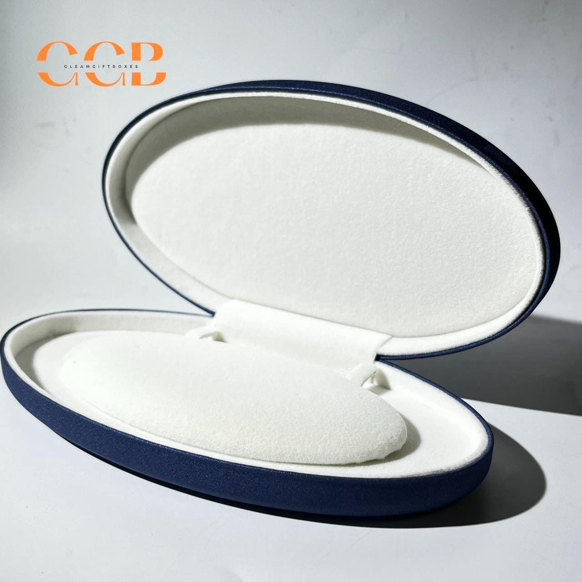Oval wholesale royal blue pearl set jewelry box