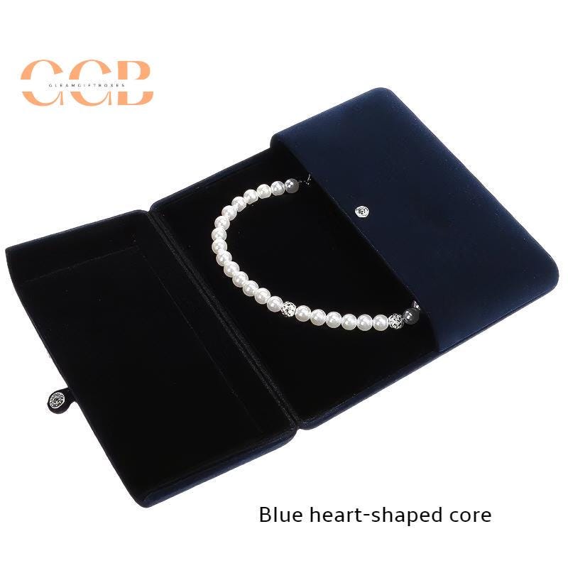 Multi color velvet necklace jewelry set box