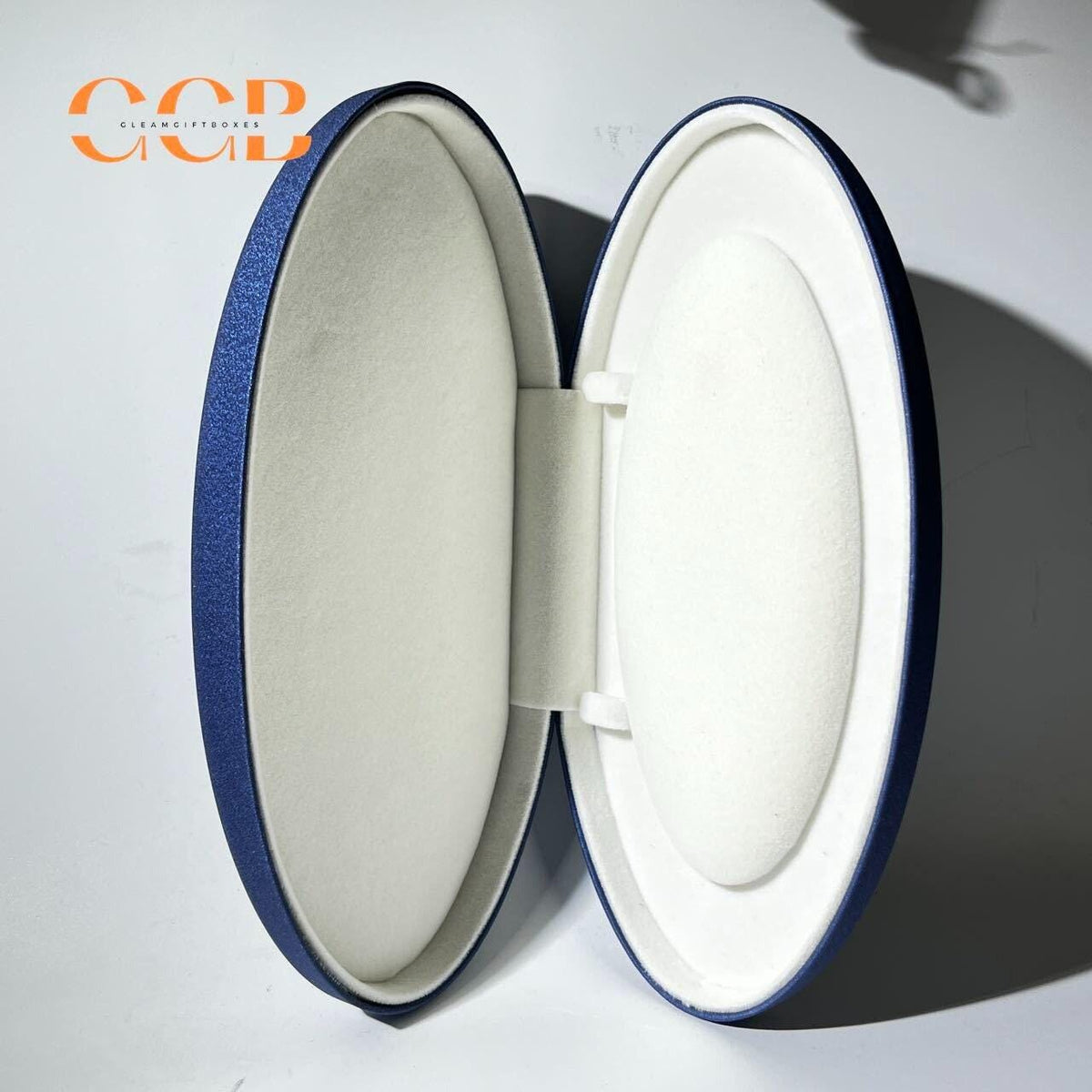 Oval wholesale royal blue pearl set jewelry box