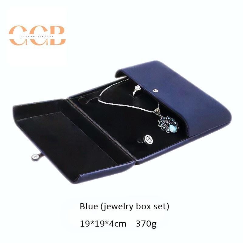 Multi color velvet necklace jewelry set box