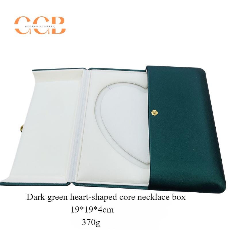 Multi color square heart pearl necklace jewelry box