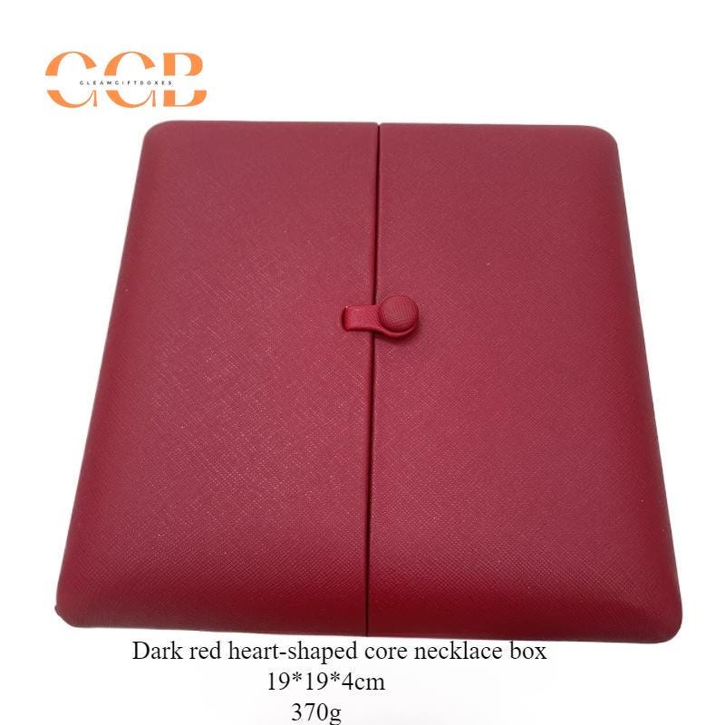 Multi color square heart pearl necklace jewelry box