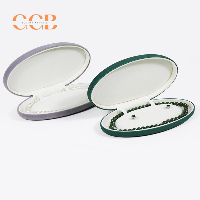 Oval wholesale royal blue pearl set jewelry box