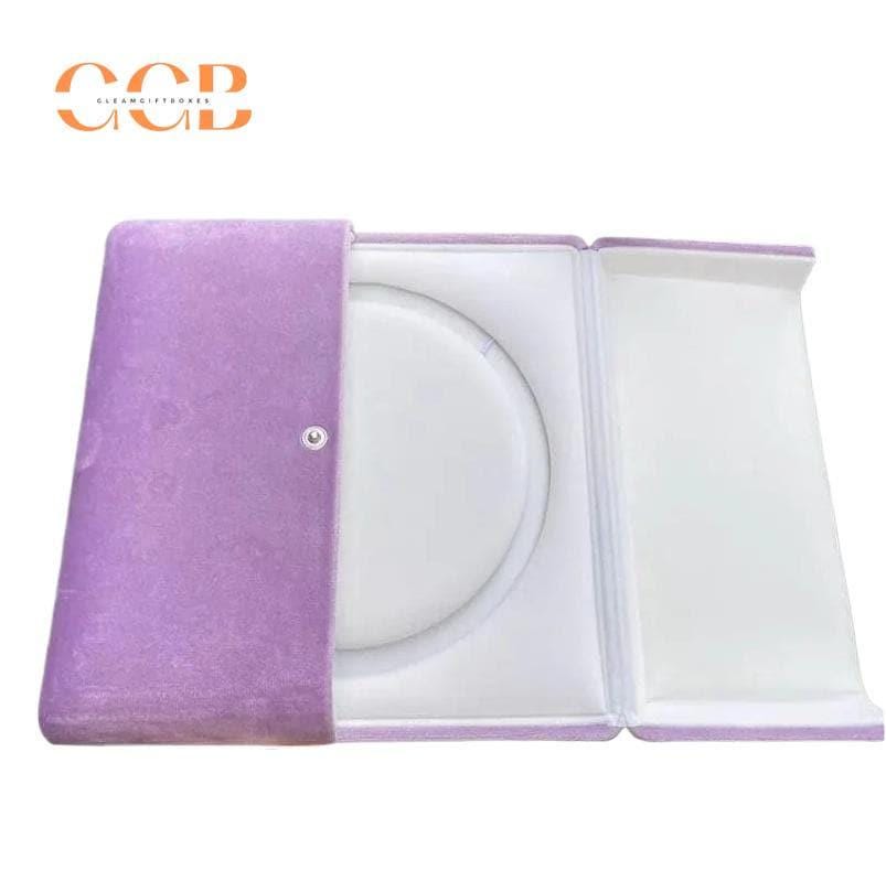 Purple velvet pearl necklace box