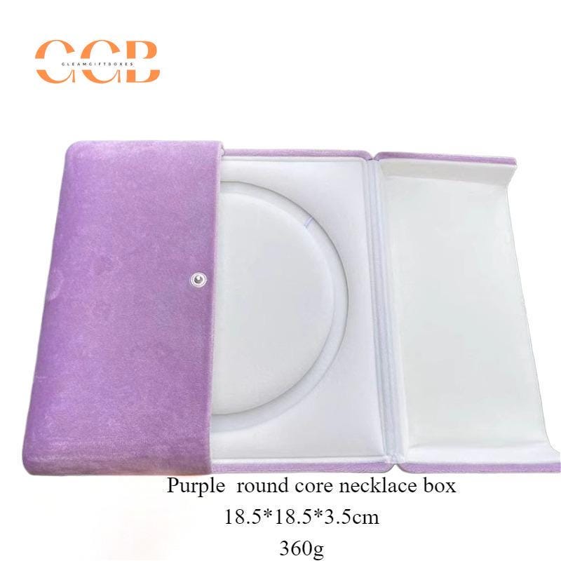 Purple velvet pearl necklace box