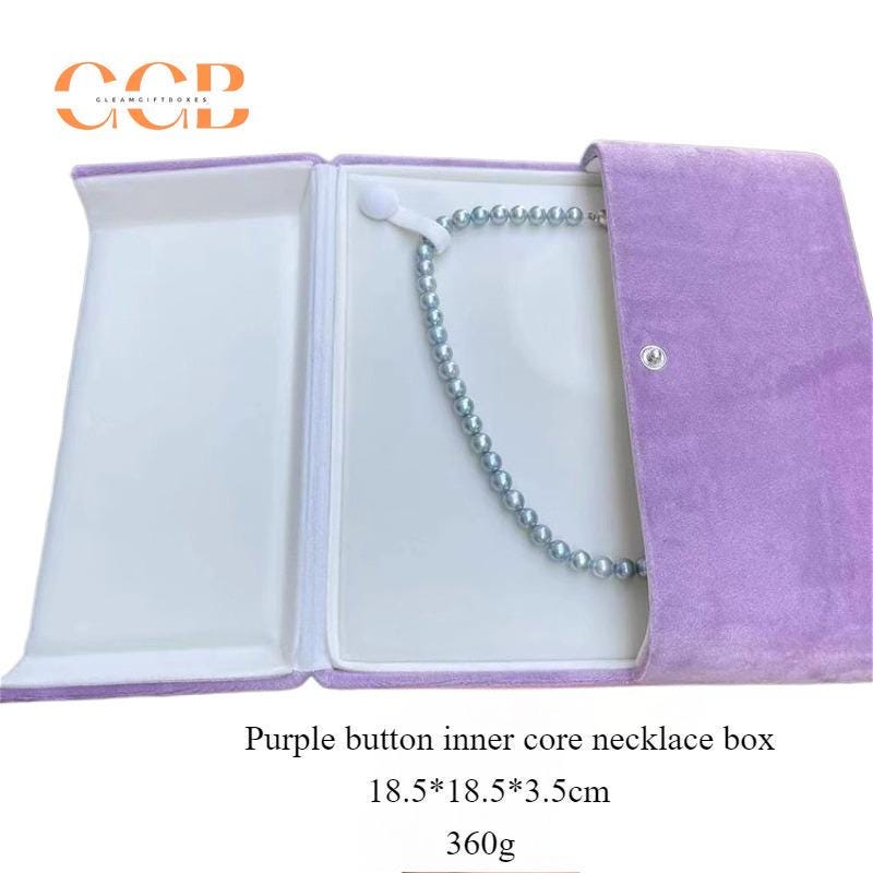 Purple velvet pearl necklace box
